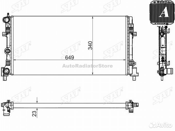 Sgvw00071R Радиатор Skoda Rapid 12- / Volkswagen Polo 09- / Audi A1 10-18 / Jetta VA3 19- / seat Ibi