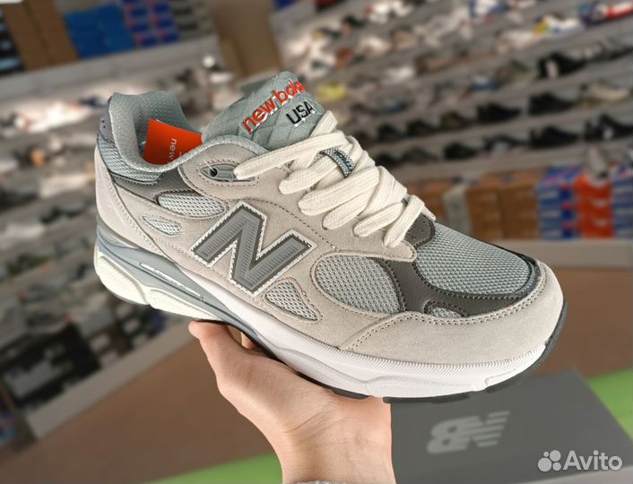 Кроссовки мужские NB 990 натуральная замша 41-46