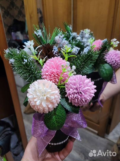 Новогодние подарки из мыльных роз