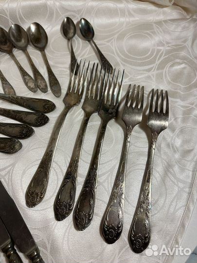 Вилки ложки ножи мельхиор