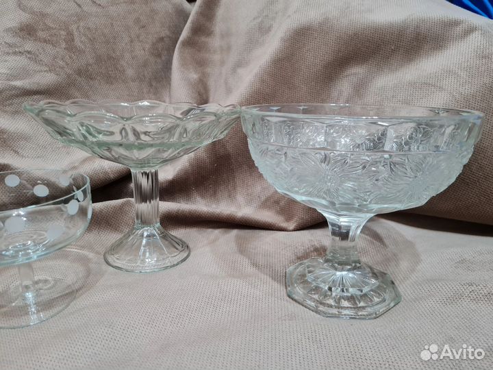 Ваза для фруктов хрусталь стекло СССР креманки