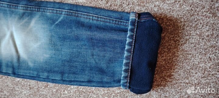 Джинсы утепленные на мальчика 158
