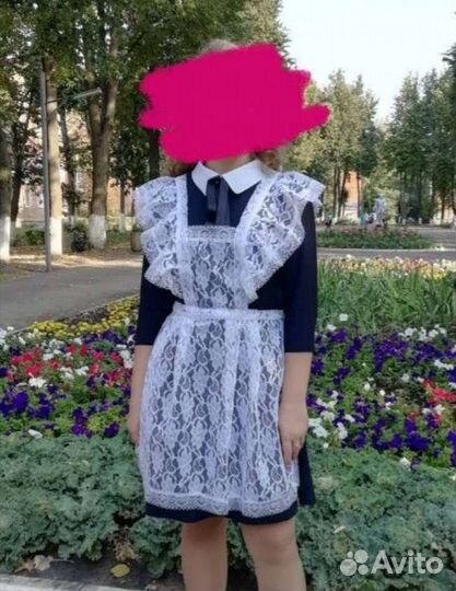 Школьное платье+фартук