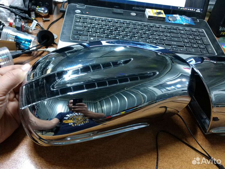 Корпуса зеркал с повторителем и освещением W164