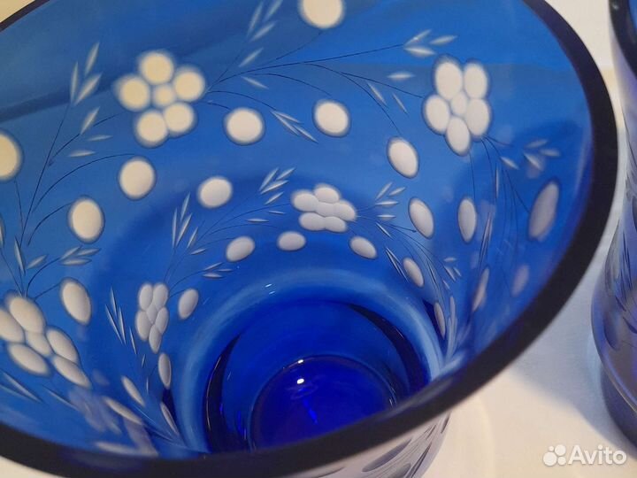 Ваза синее стекло СССР