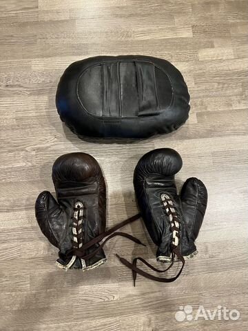 Боксерские перчатки СССР + лапа