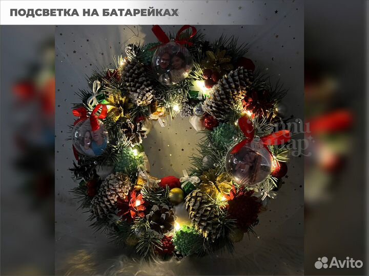 Венок новогодний декор