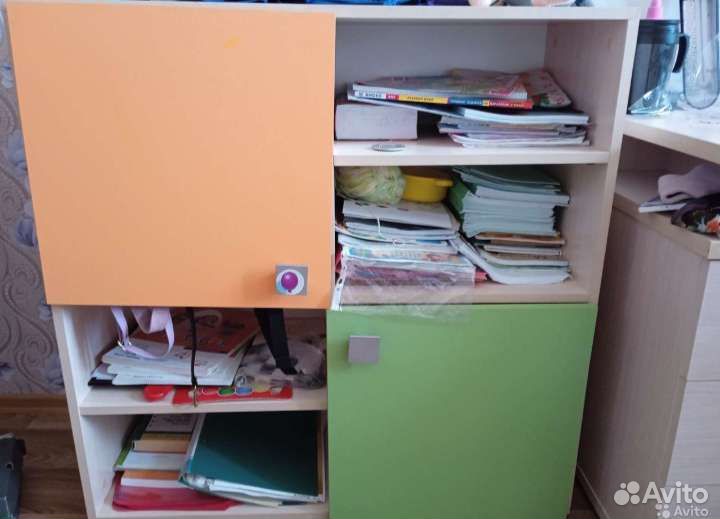 Детская кровать чердак и шкаф-тумба б/у