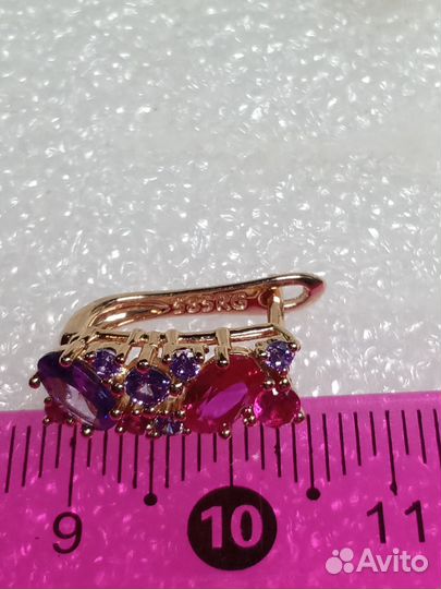 Золотой Комплект с Рубином.18 размер