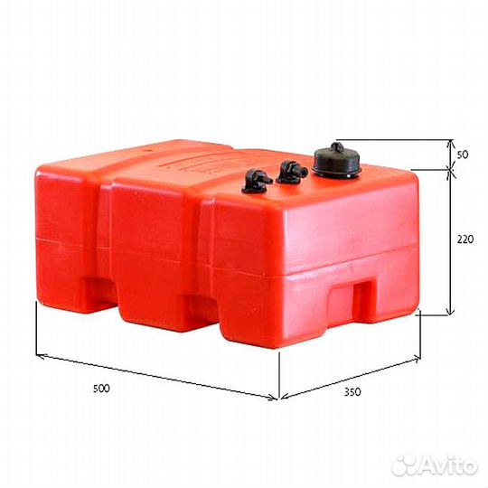 Бак топливный стационарный 32л. 500x350x270