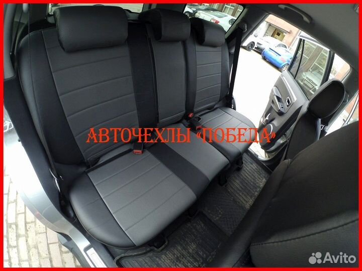 Чехлы Great Wall Hover H3 H5 из экокожи чёрно-серы