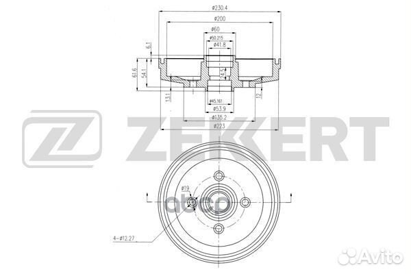 Барабан торм. зад. Kia Rio I 02- bs-5235 Zekkert