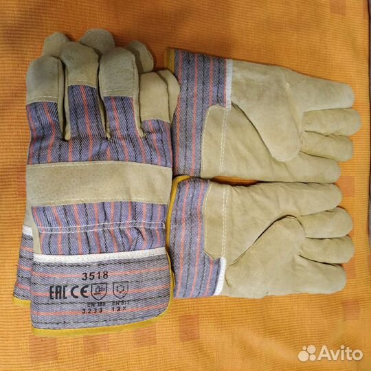 Перчатки спилковые лето/зима. Размер 10-10,5