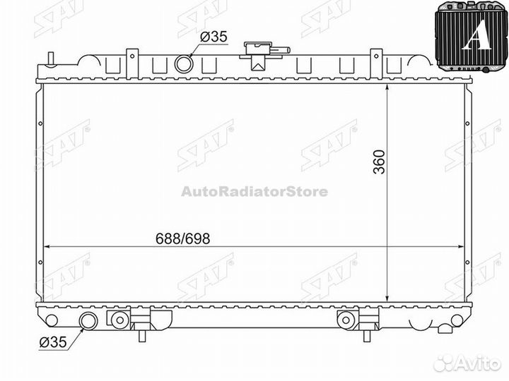 Радиатор Nissan Almera 00-06 / Primera 01-08 / Bluebird Sylphy 00-05 NS000212