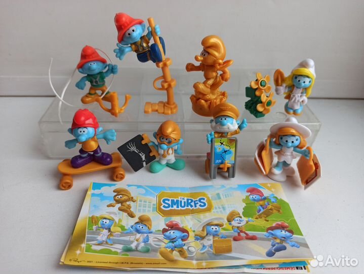 Киндер серии дерево, смурфы, лига справедливости