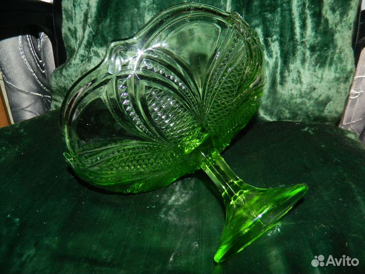 Ваза Фруктовница Конфетница цв стекло СССР