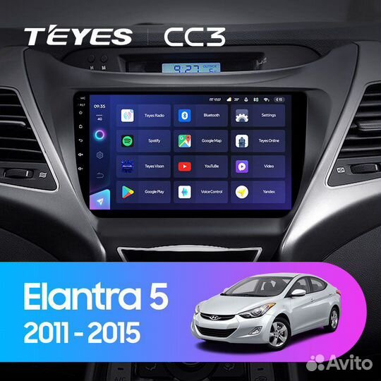 Магнитола Teyes CC3 3/32 для Hyundai Elantra MD