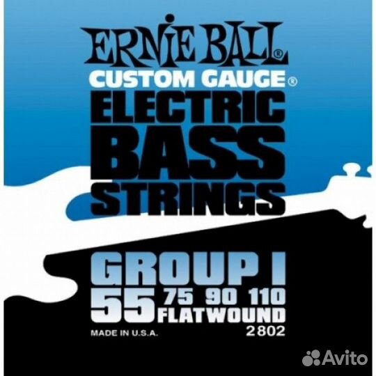 Струны бас с плоской оплеткой Ernie Ball 2802
