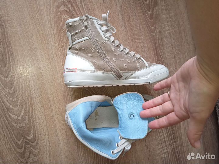 Кеды кожа/джинс 38 р