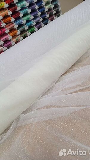 Фатин с лёгким напылением глиттера