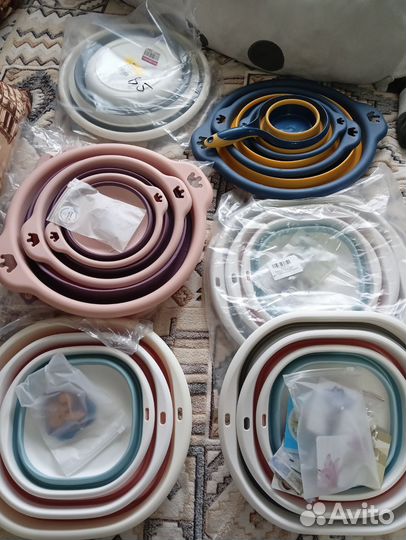 Наборы складных тазов для белья, стирки и бани