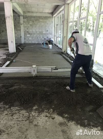 Механизированная штукатурка, стяжка пола