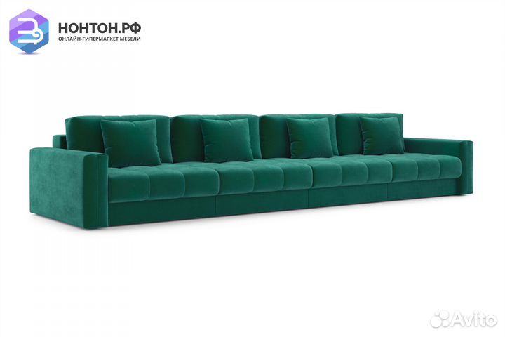Диван прямой тик-так Монарх изумрудный