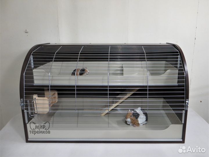 Клетка для морских свинок 100х50х60, венге, круг 1