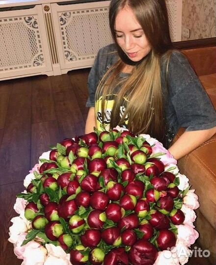 Букет из 101ш пионы с доставка