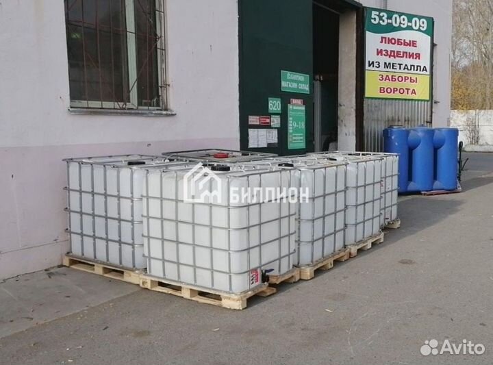 Еврокуб 1000л бу на поддоне не промытый