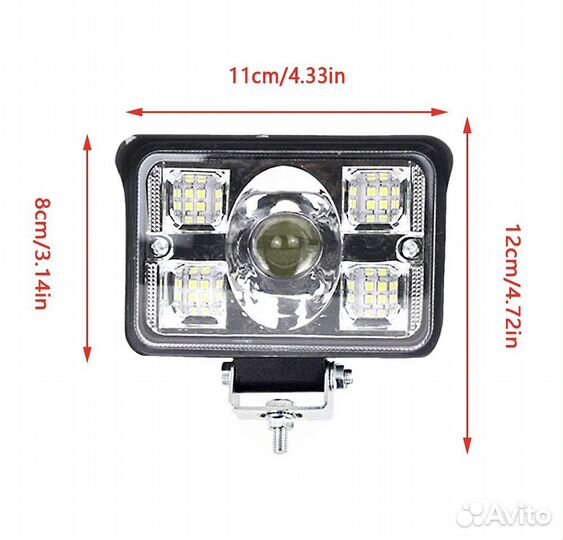 Противотуманная фара LED 12-24В 3-5дюймов