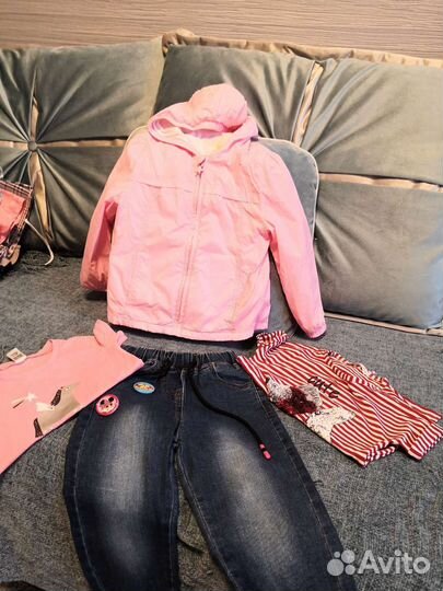 Ветровка и джинсы для девочки 98