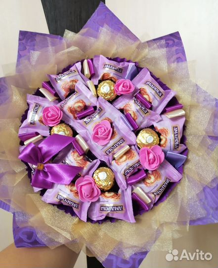 Сладкие букеты из конфет