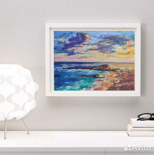 Картина маслом Закат на море