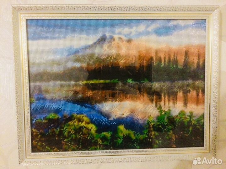 Картина готовая работа алмазная вышивка