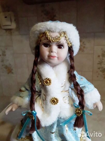 Новые фарфоровая кукла Снегурочка, Дед Мороз