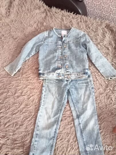 Джинсовый костюм для девочки 104