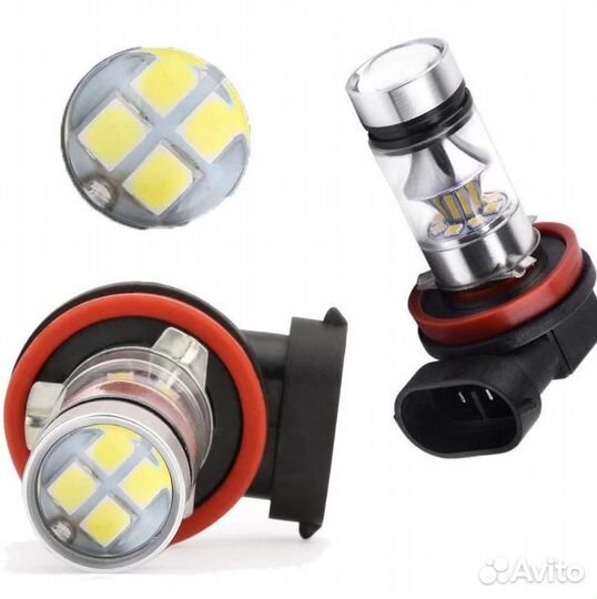 Автомобильные светодиодные лампы 80 Вт, H8, 3000K