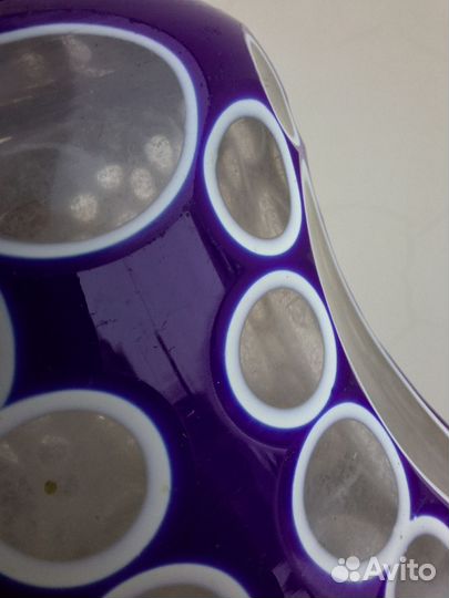 Трехслойное стекло графин з-д Бахметьева XIX век