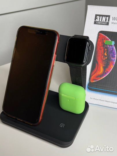 Зарядная станция для iPhone fast charger 4 в 1