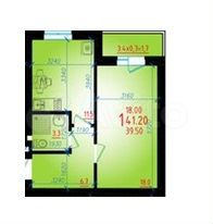 1-к. квартира, 41,2 м², 4/5 эт.