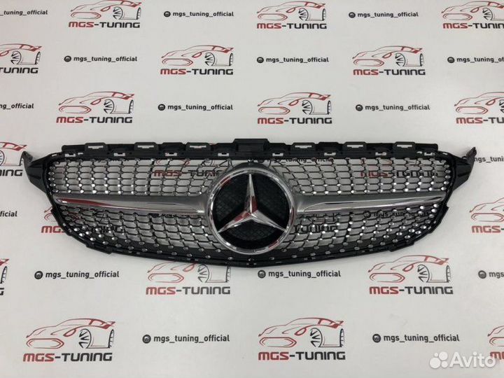 Решетка Mercedes C-class w205 Diamond silver