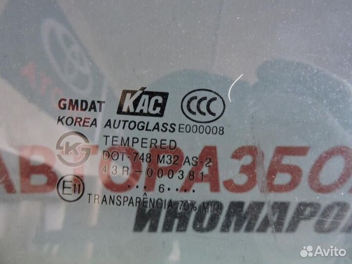 Стекло двери задней правой Chevrolet Aveo T200 200