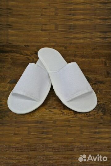 Тапочки махровые с откр. мысом, 5 мм, 10 шт/уп