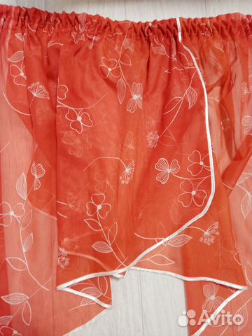 Тюль для кухни аркой