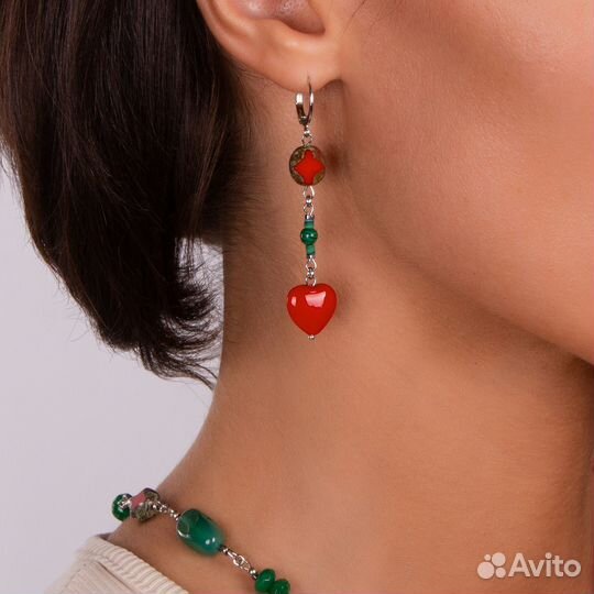 Серьги Lanzerotti, Crespino, с кораллом, мурано и
