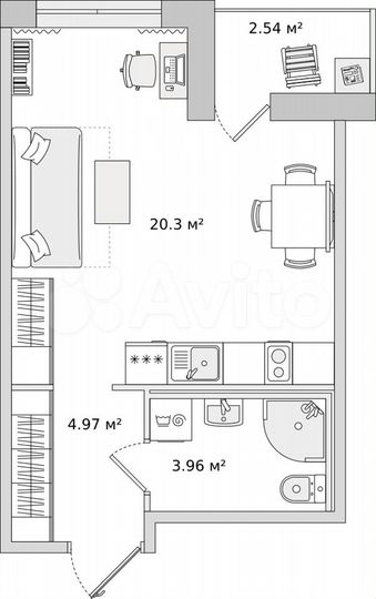 Квартира-студия, 31,8 м², 11/16 эт.