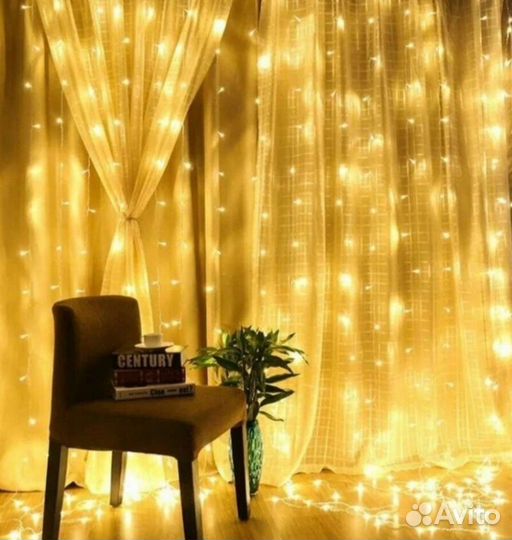 Гирлянда штора 3 х 3 м новая