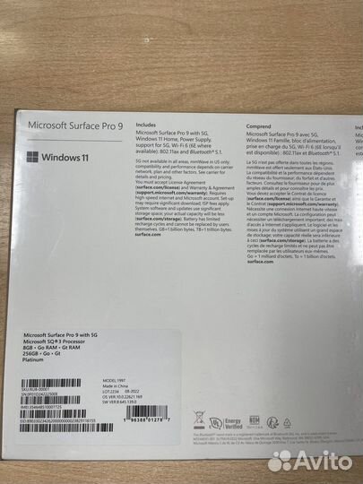 Microsoft Surface Pro 9 SQ3 5G 8GB 256GB LTE