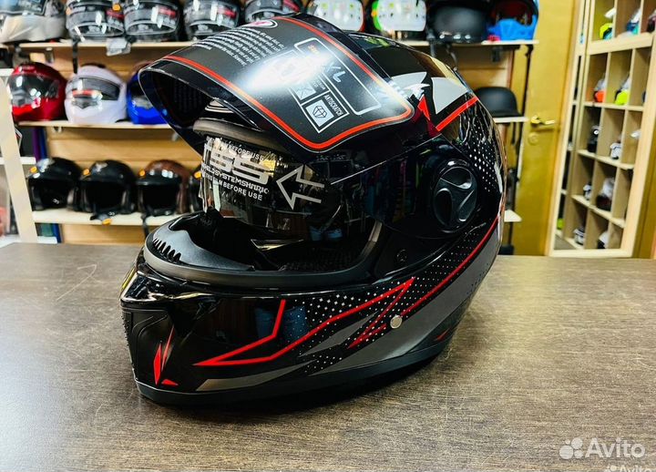 Шлем интеграл двойной визор мото защита головы